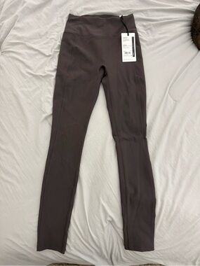 Kids High-Waist Leggings in Dark Brown - Stretch Performance